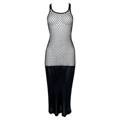 S/S 2001 Jean Paul Gaultier Sheer Black Fishnet Bodycon Dress