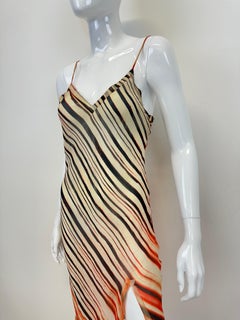 S/S 2001 Jean Paul Gaultier silk stripe mesh sheer dress