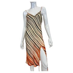 S/S 2001 Jean Paul Gaultier Kleid aus Seide mit Streifen und durchsichtigem Netz