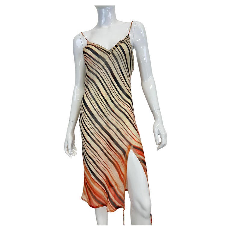 S/S 2001 Jean Paul Gaultier silk stripe mesh sheer dress For Sale at 1stDibs S/S 2001 Jean Paul Gaultier silk stripe mesh sheer dress For Sale at 1stDibs