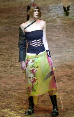 S/S 2001 Jean Paul Gaultier Soleil Black Cutout Fishnet Gown