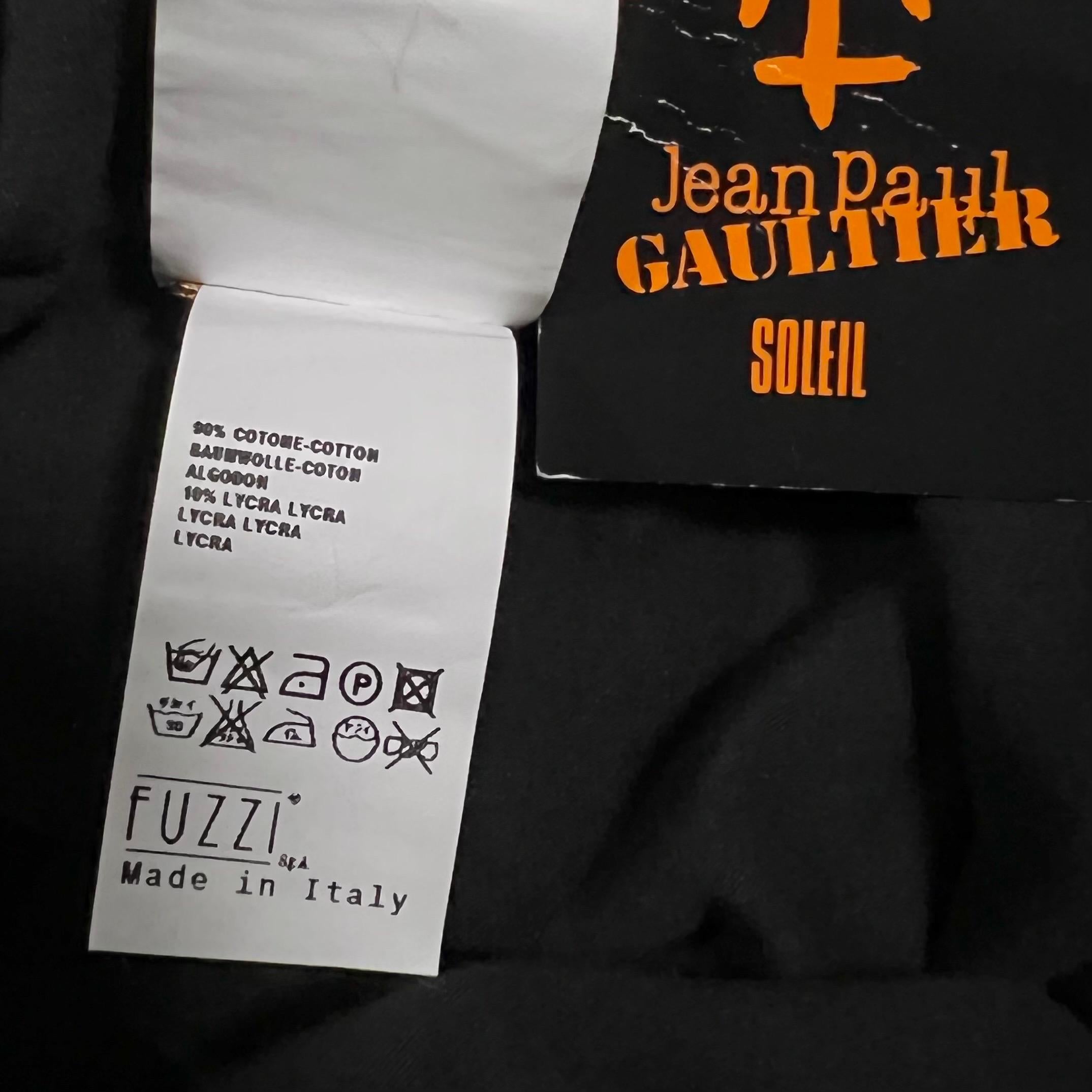 S/S 2001 - Jean Paul Gaultier - Robe Soleil à découpes en résille noire en vente 4