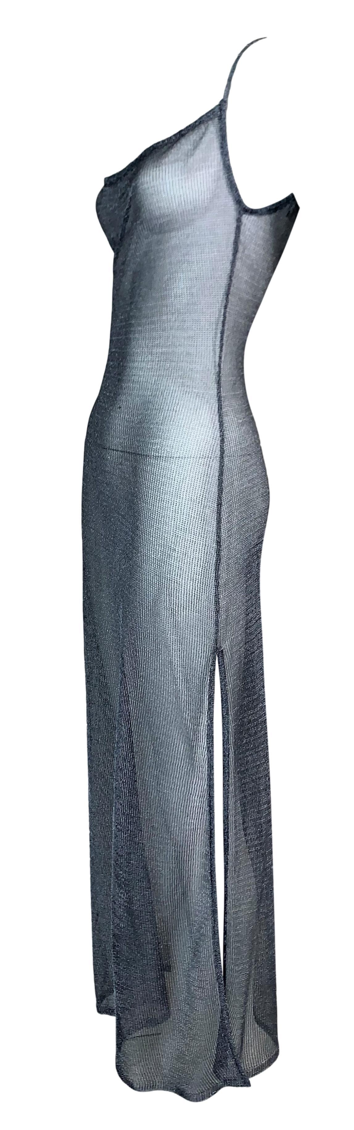 **THANK YOU FOR SHOPPING WITH MES DEUX FILLES**

DESIGNER: S/S 2001 John Galliano- metallic coated threading making it lighter than chainmail but its looks like chainmail
CONDITION: Good- light wear, no holes or stains
MATERIAL: Acetate & Polyester-