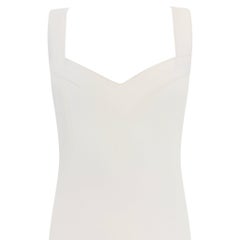 S/S 2001 John Galliano Off-White Stretch Denim High Slit Cocktail Dress