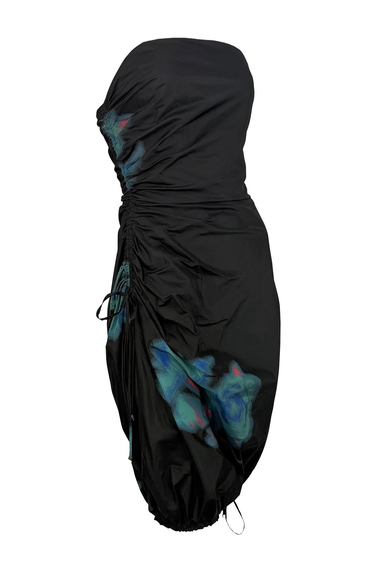 S/S 2001 Louis Vuitton by Marc Jacobs Runway Silk Taffeta Strapless Black Dress In Excellent Condition For Sale In West Hollywood, CA