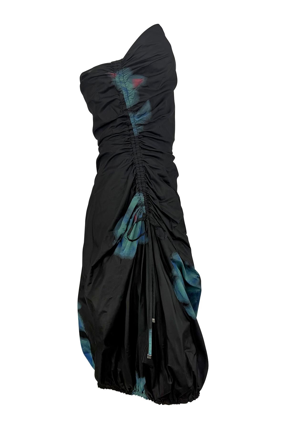 S/S 2001 Louis Vuitton by Marc Jacobs Runway Silk Taffeta Strapless Black Dress For Sale 1