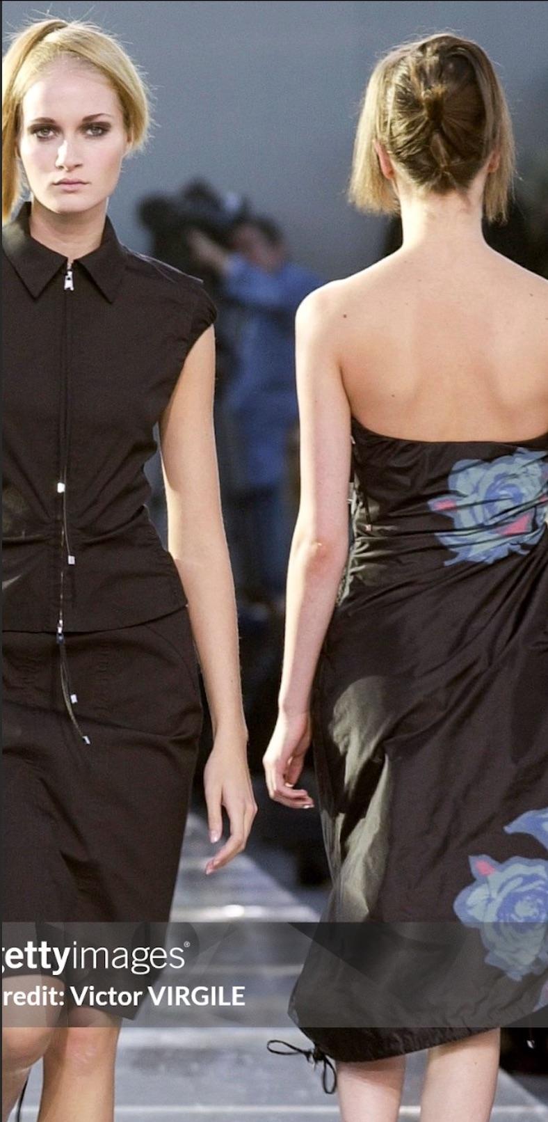 S/S 2001 Louis Vuitton by Marc Jacobs Runway Silk Taffeta Strapless Black Dress For Sale 2