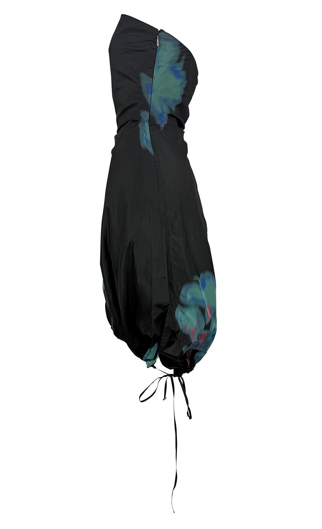 S/S 2001 Louis Vuitton by Marc Jacobs Runway Silk Taffeta Strapless Black Dress For Sale 3