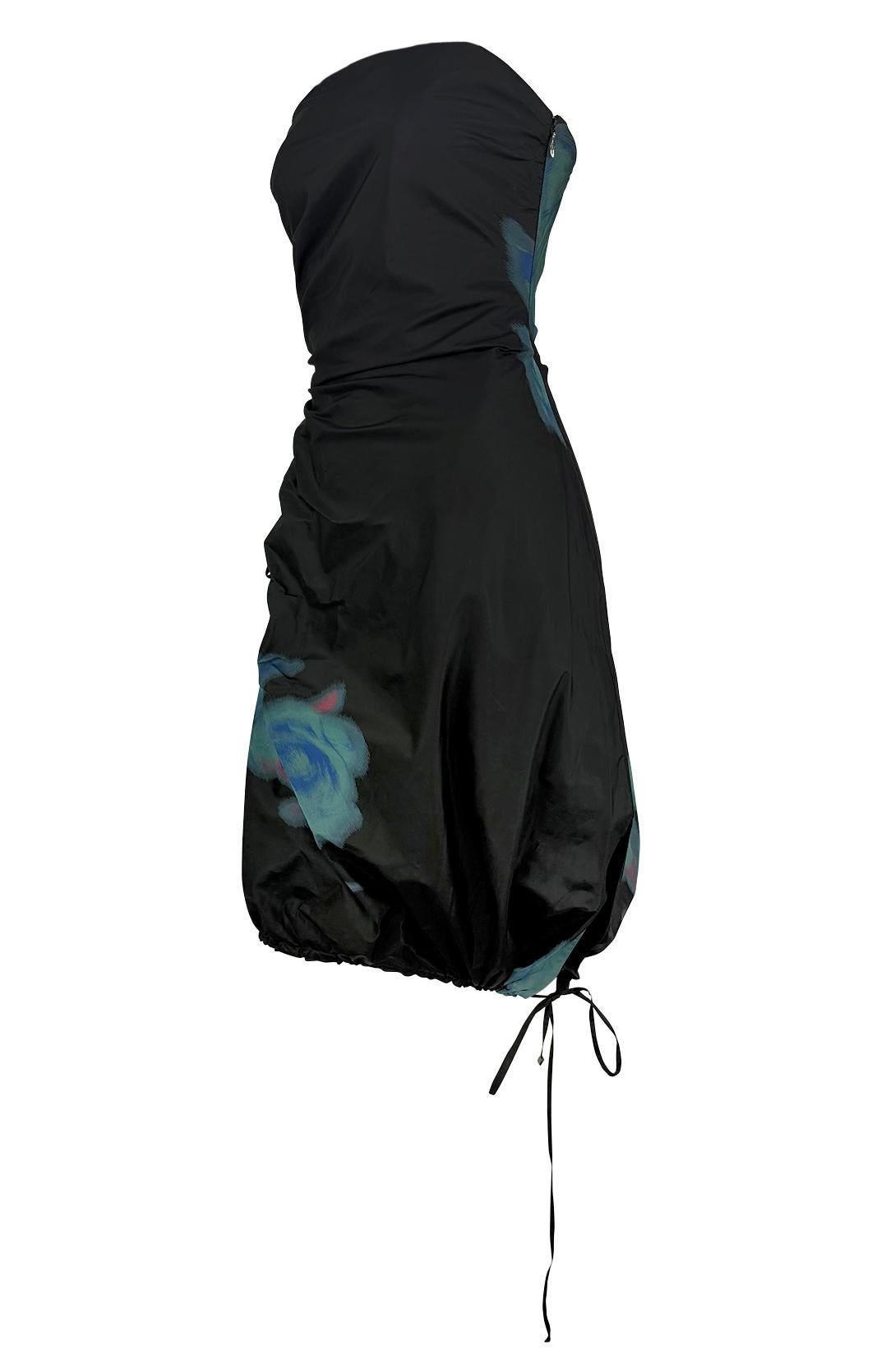 S/S 2001 Louis Vuitton by Marc Jacobs Runway Silk Taffeta Strapless Black Dress For Sale 4