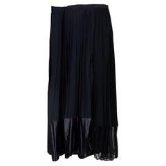 S/S 2001 Maison Martin Margiela One-of-One Black Pleated Artisanal Maxi Skirt