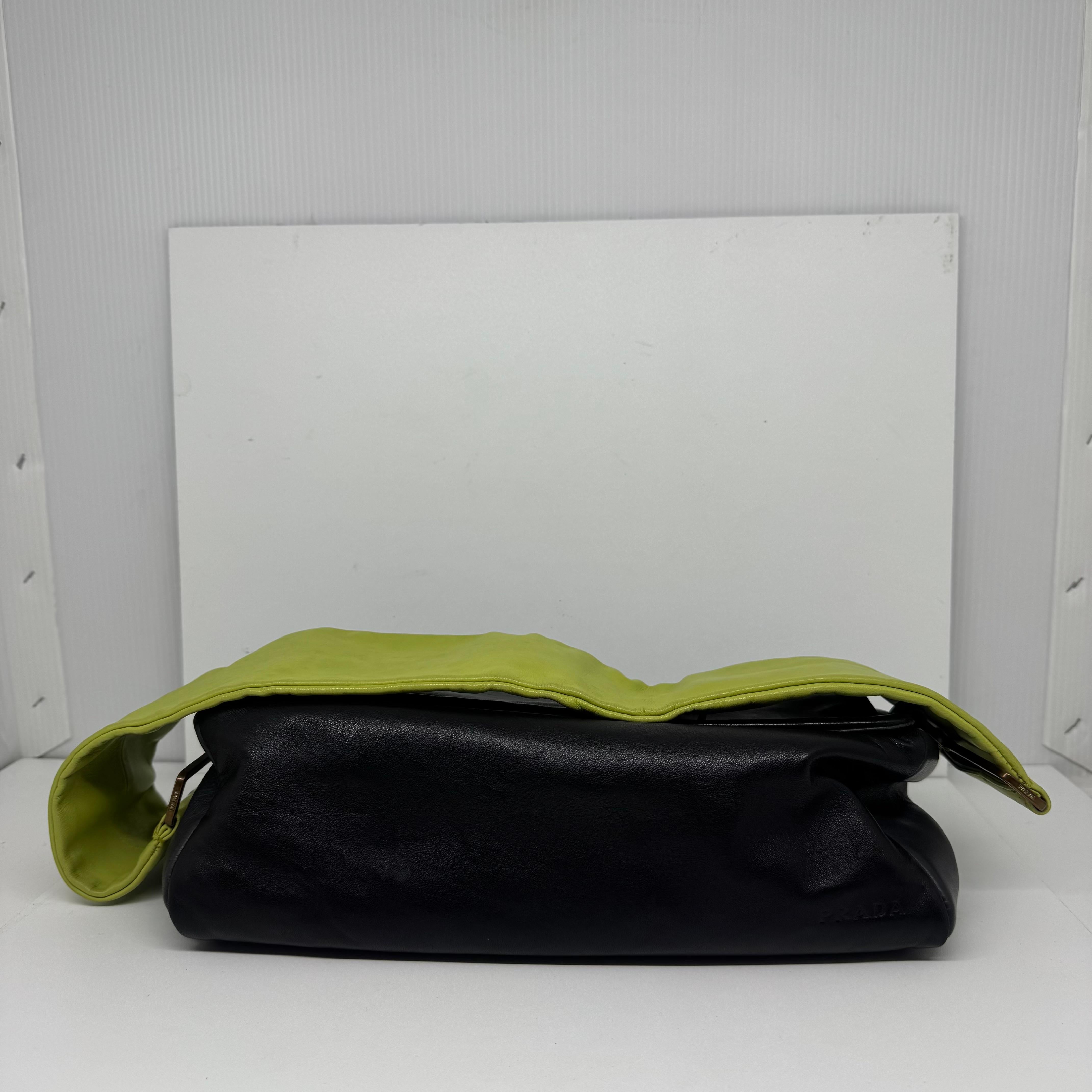 S/S 2001 Prada Black Wide Strap Rectangle Bag For Sale 10
