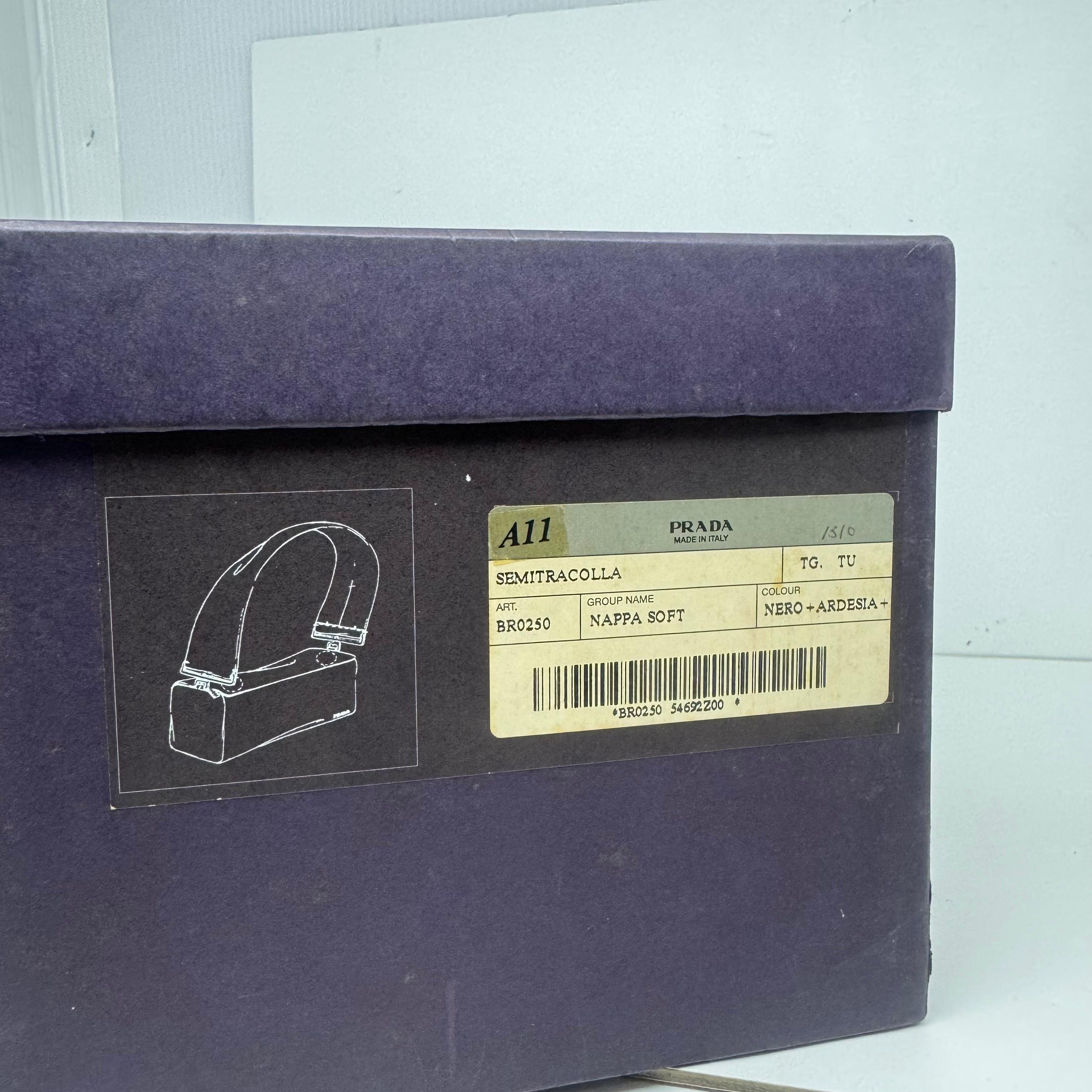 S/S 2001 Prada Black Wide Strap Rectangle Bag For Sale 12