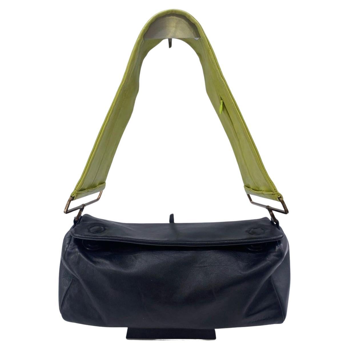 S/S 2001 Prada Black Wide Strap Rectangle Bag For Sale