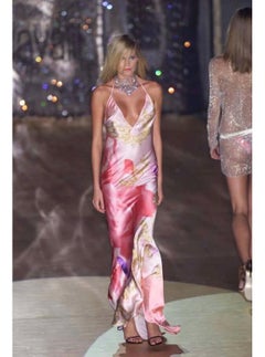 S/S 2001 Roberto Cavalli Elizabeth Taylor eye silk mini dress