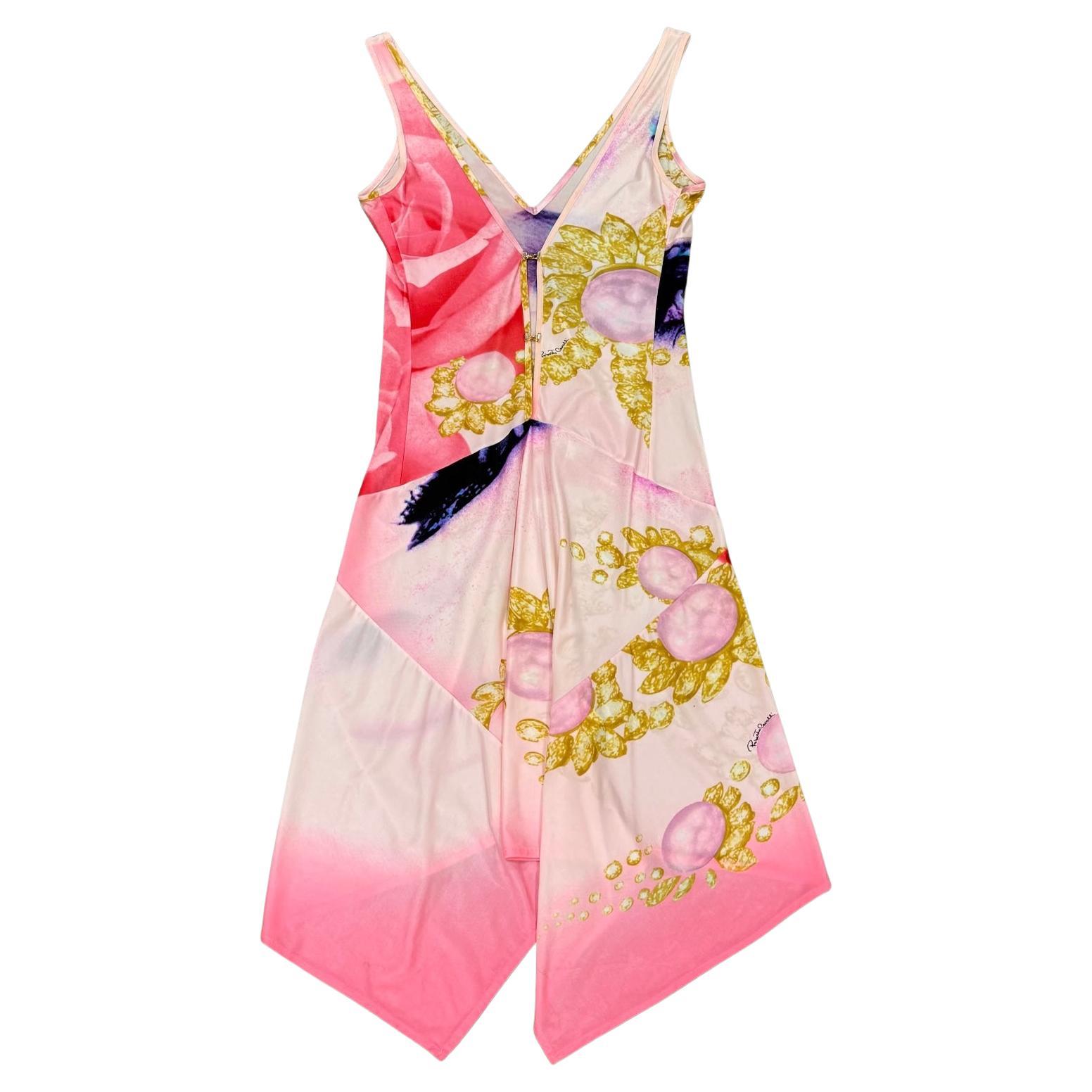 S/S 2001 Roberto Cavalli - Mini robe en soie avec œil Elizabeth Taylor