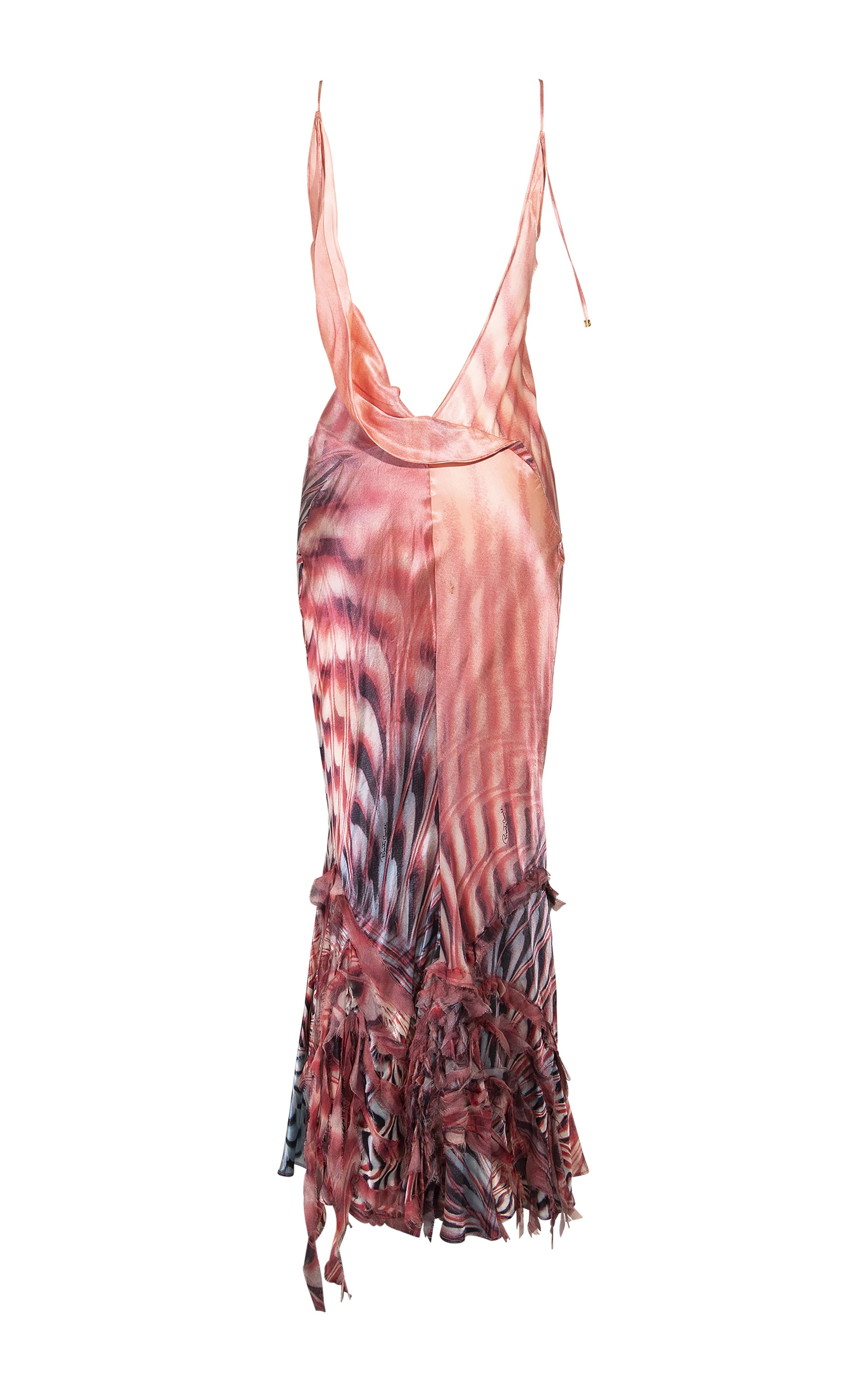 Women's S/S 2001 Roberto Cavalli Psychedelic Silk Slip Gown