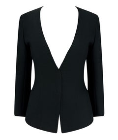 S/S 2001 Thierry Mugler Black Convertible Bustier Snap Blazer Jacket