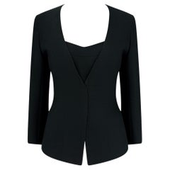 S/S 2001 Thierry Mugler Black Convertible Bustier Snap Blazer Jacket