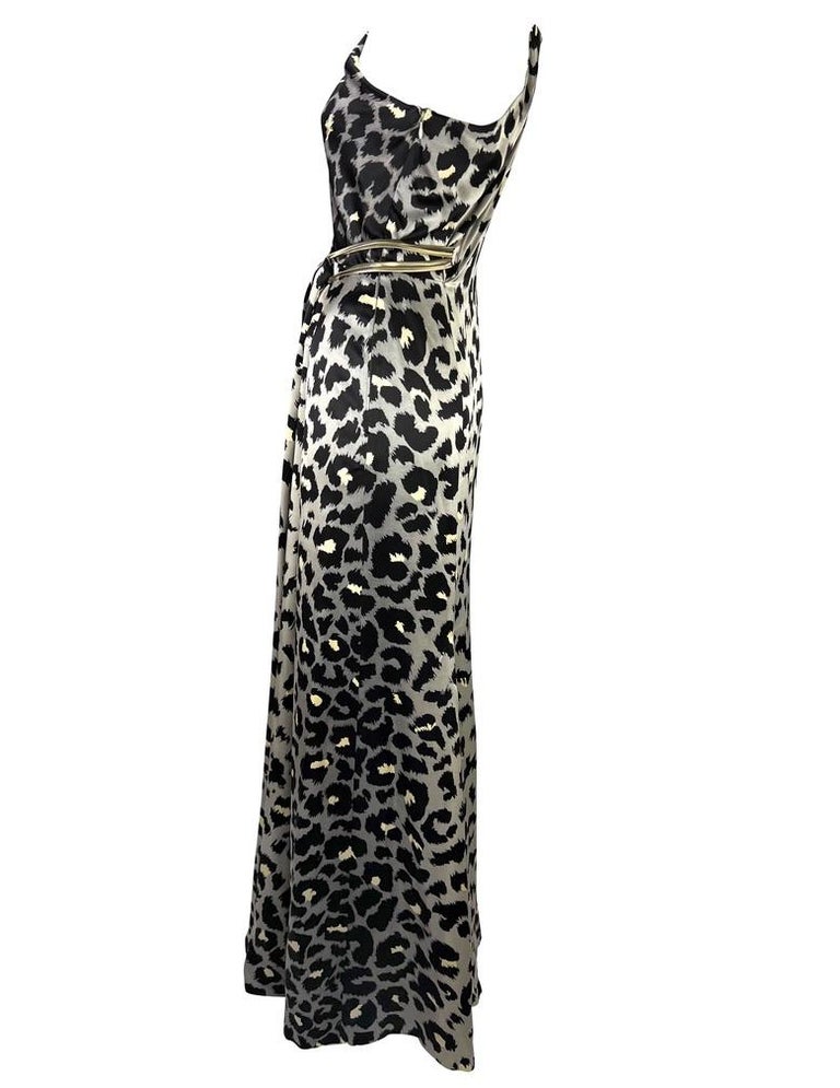 F/W 2001 Thierry Mugler Couture Runway SATC Silver Cheetah Silk Chain ...