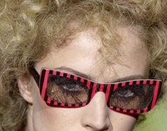 S/S 2001 Versace by Donatella Couture Runway Pink Stripe Sunglasses