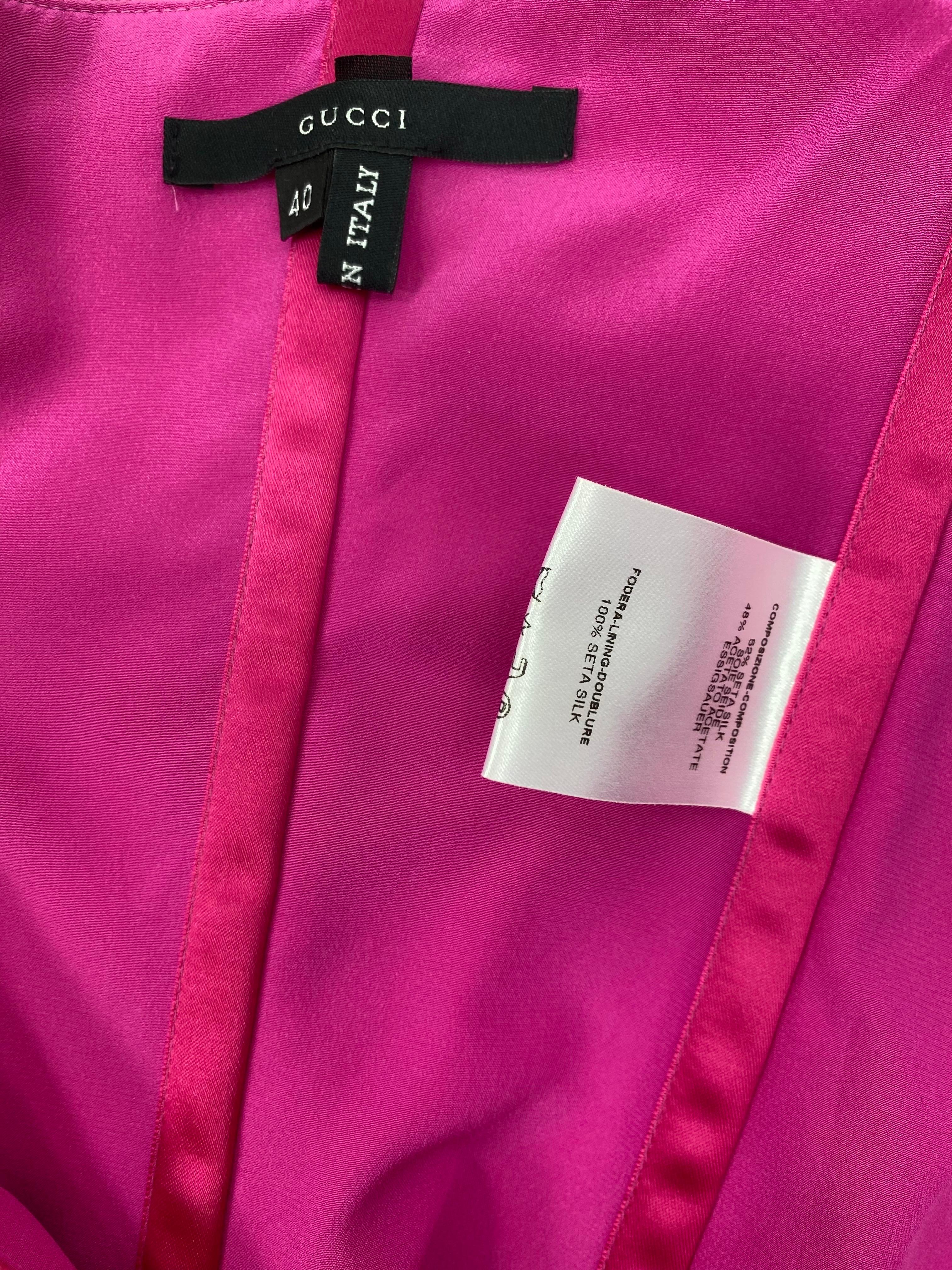 Women's S/S 2001 Vintage Tom Ford for Gucci Hot Pink Strapless Dress For Sale