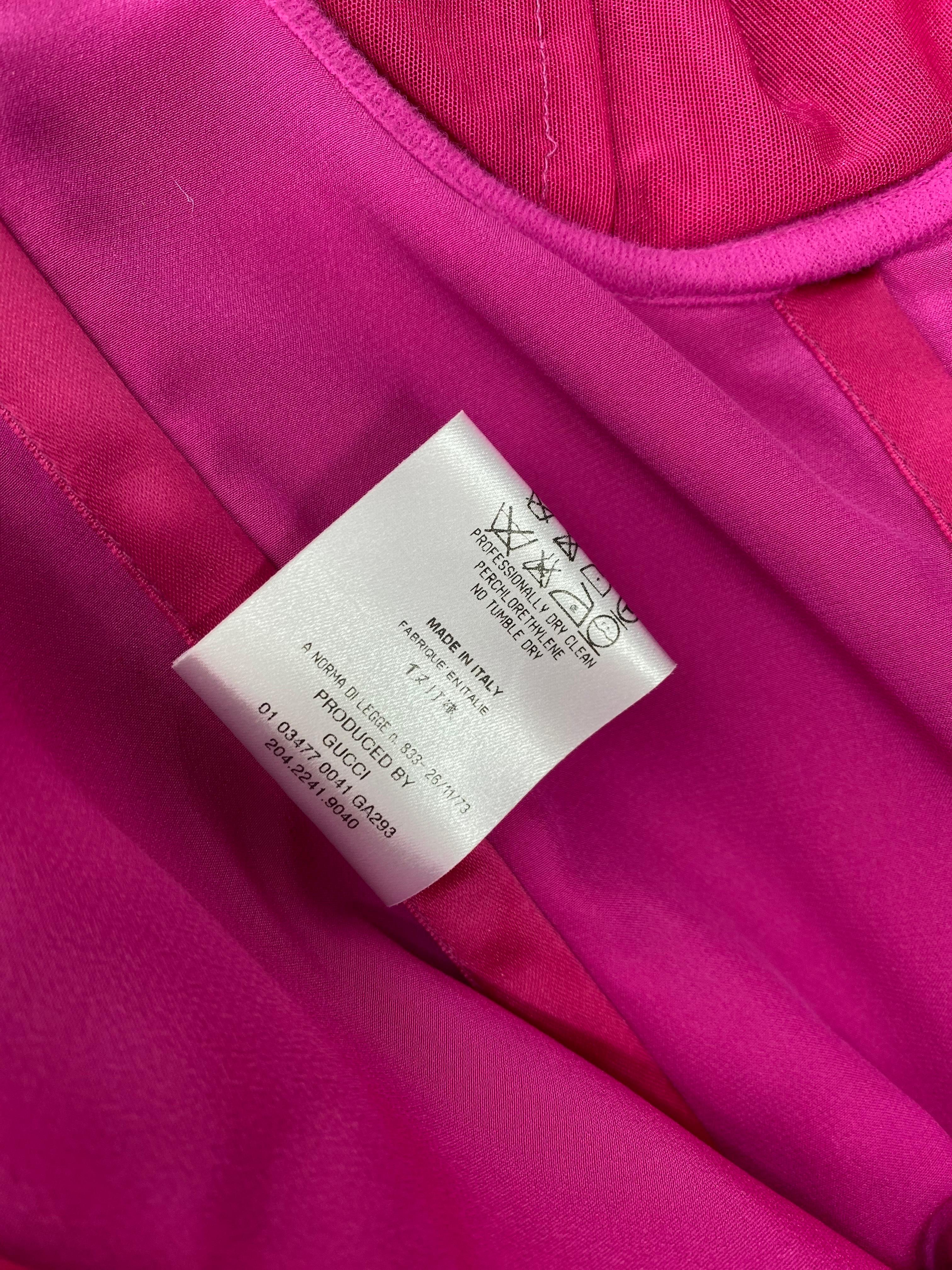 S/S 2001 Vintage Tom Ford for Gucci Hot Pink Strapless Dress For Sale 1