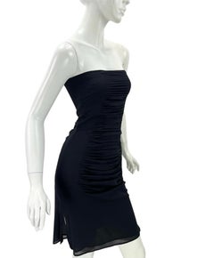 S/S 2001 Vintage Tom Ford for Yves Saint Laurent black silk dress