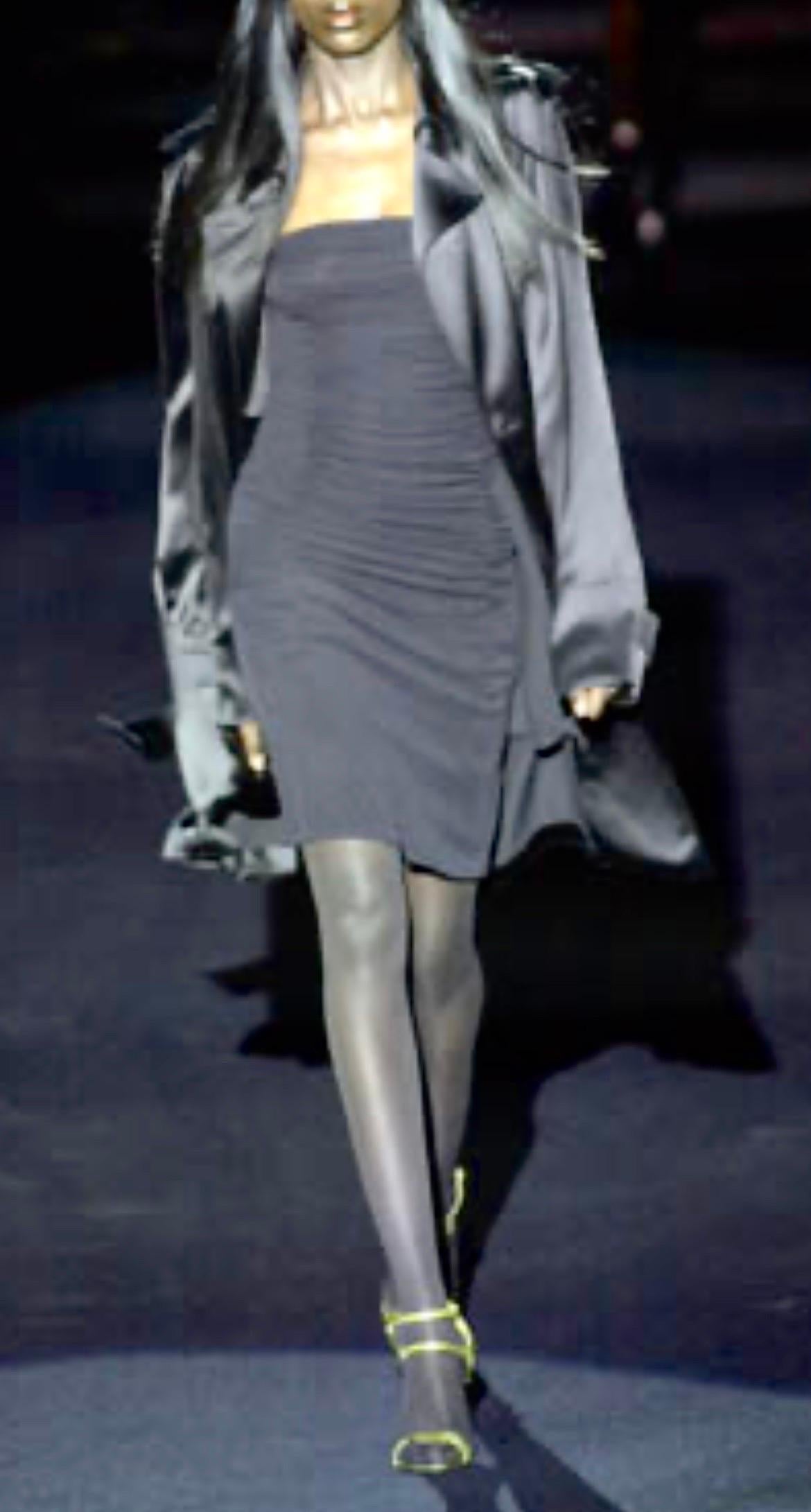 S/S 2001 Vintage Tom Ford for Yves Saint Laurent black silk dress For Sale 2