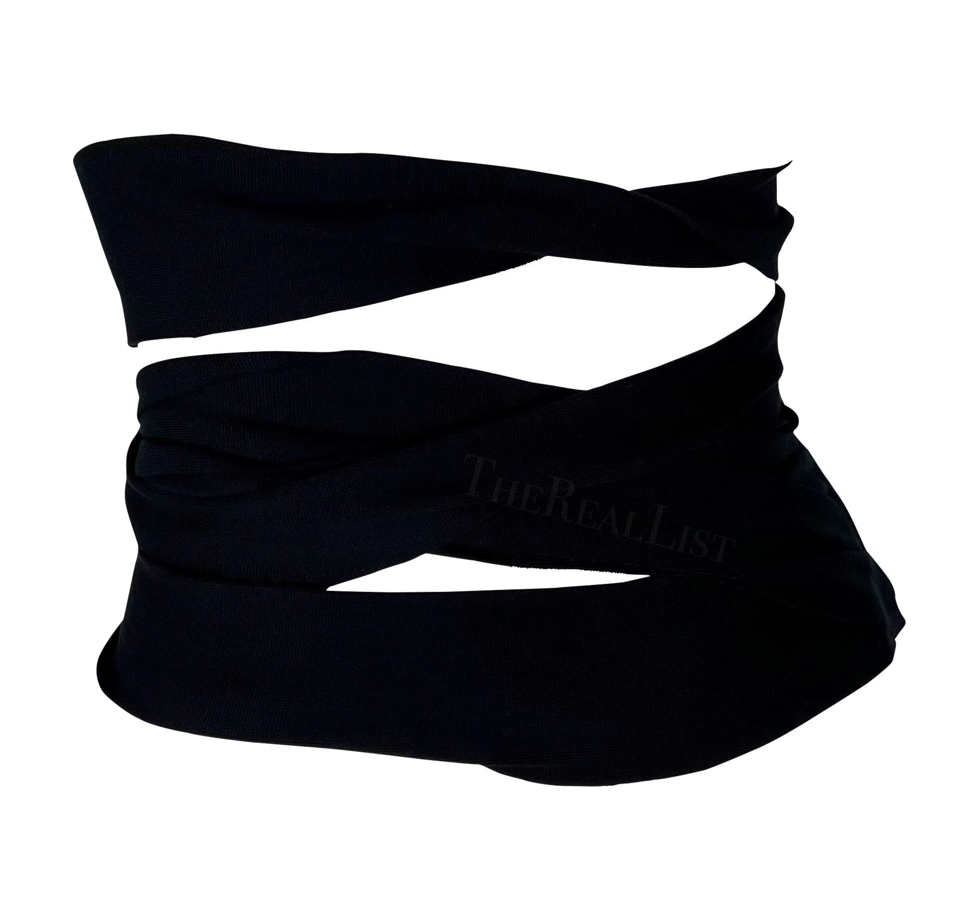Haut corset à bandes noires et ceinture Yves Saint Laurent par Tom Ford, P/E 2001 Excellent état - En vente à West Hollywood, CA