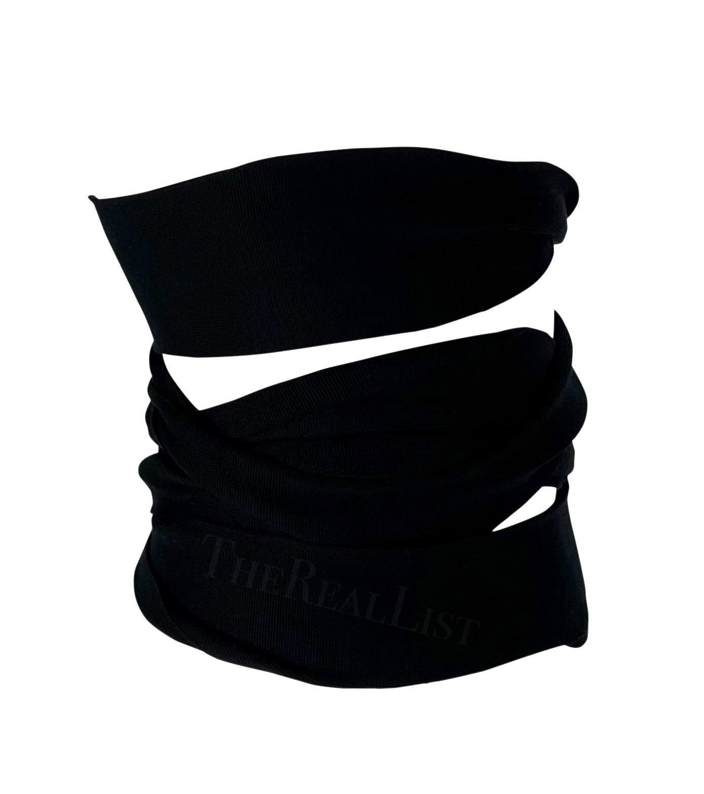 Haut corset à bandes noires et ceinture Yves Saint Laurent par Tom Ford, P/E 2001 en vente 1