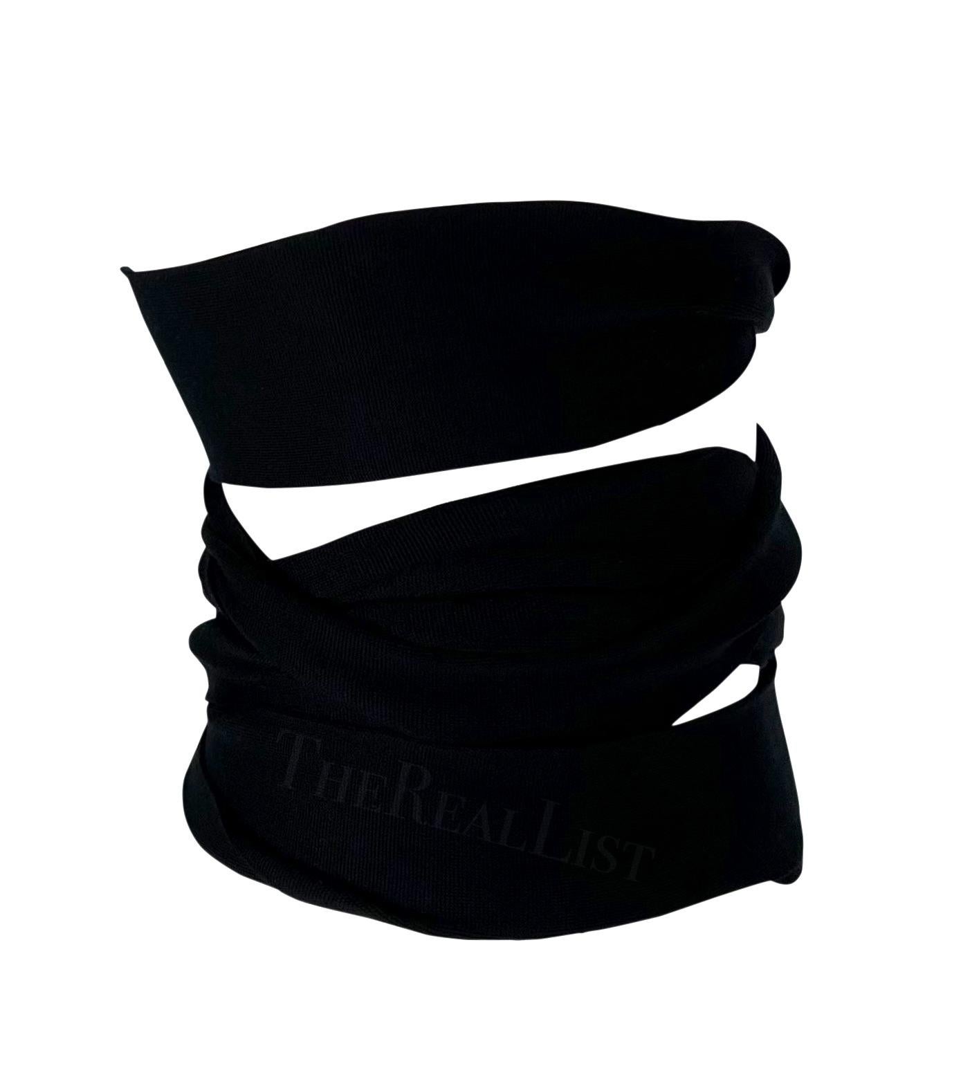 S/S 2001 Yves Saint Laurent by Tom Ford Black Bandage Corset Waist Belt Top For Sale 2