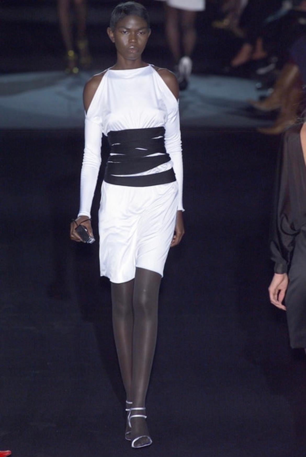 F/S 2001 Yves Saint Laurent by Tom Ford Schwarzes Bandage-Gürteltop mit Korsett an der Taille im Angebot 2