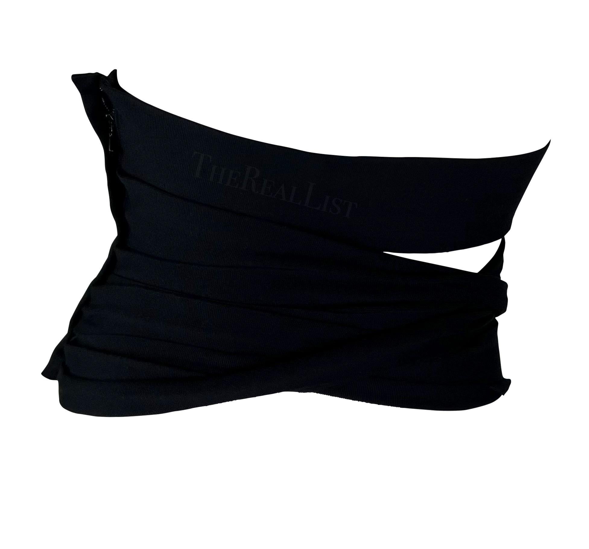 S/S 2001 Yves Saint Laurent by Tom Ford Black Bandage Corset Waist Belt Top For Sale 5