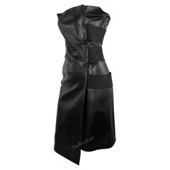 F/S 2001 Yves Saint Laurent by Tom Ford Schwarzes trägerloses Bandage-Kleid aus Leder