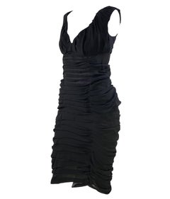 S/S 2001 Yves Saint Laurent von Tom Ford – Set aus plissiertem schwarzen Seidenrock und Oberteil, Größe FR 42