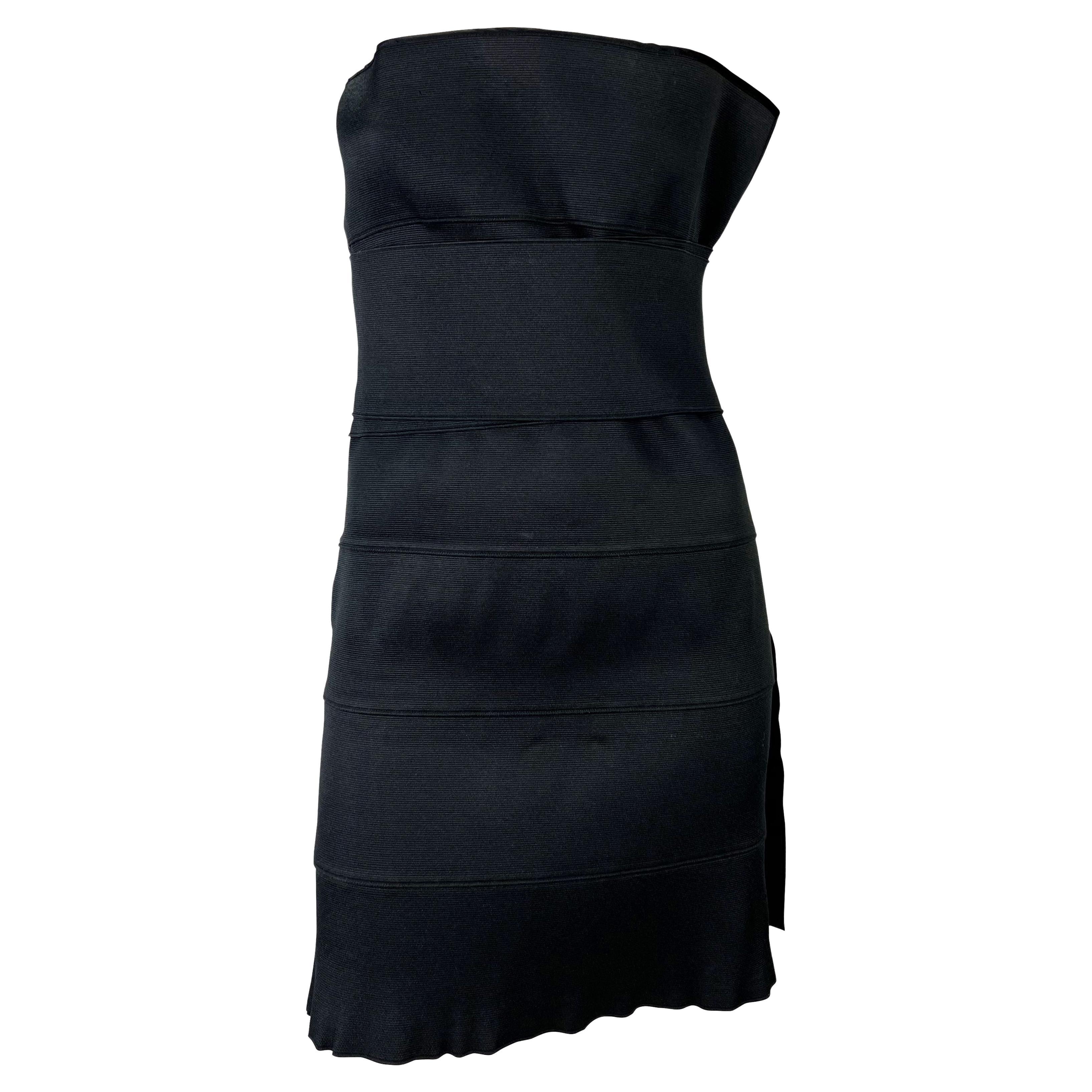 S/S 2001 Yves Saint Laurent by Tom Ford Runway Bandage Strap Black Mini Dress For Sale 4