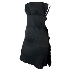 S/S 2001 Yves Saint Laurent by Tom Ford Runway Bandage Strap Black Mini Dress