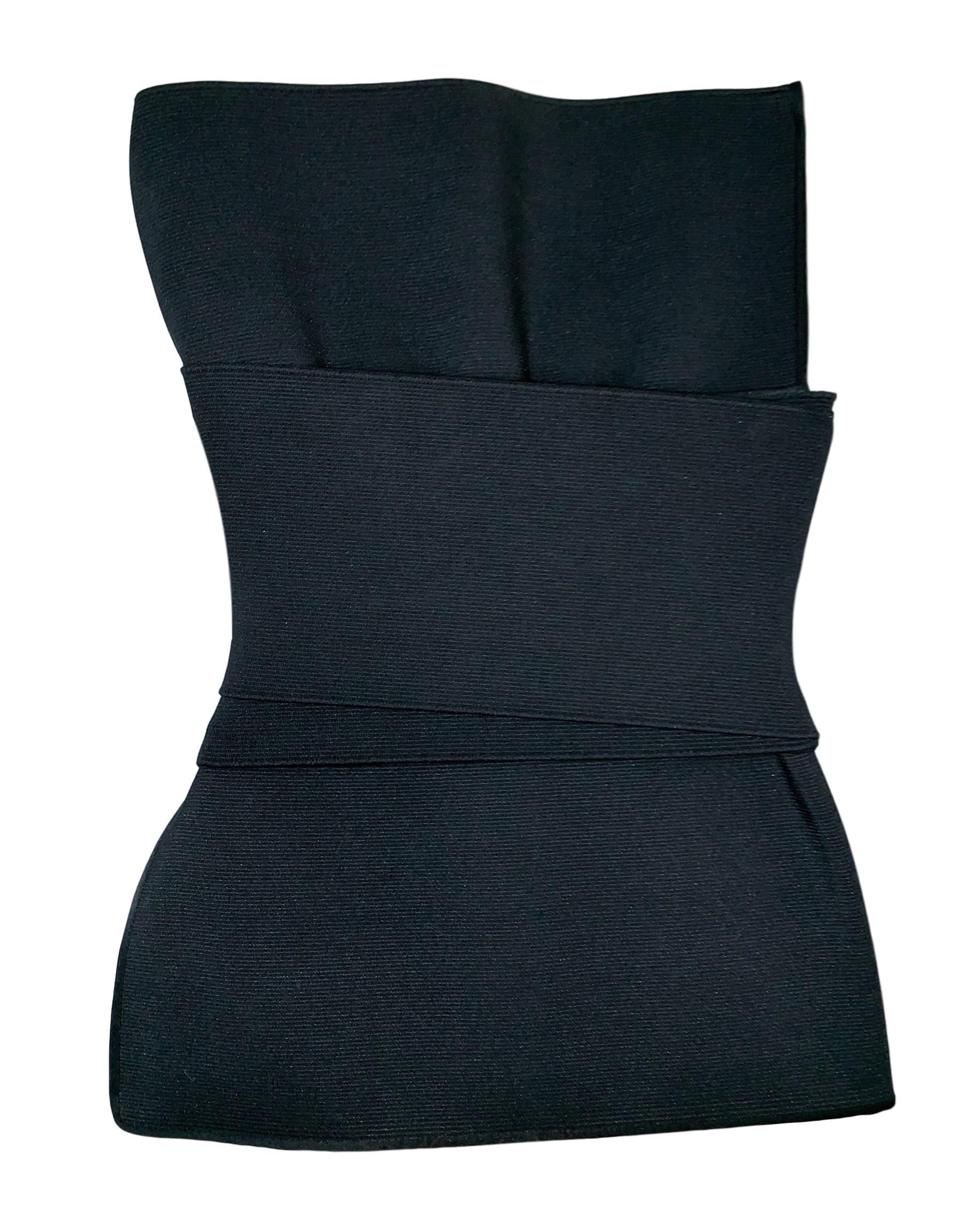 Women's S/S 2001 Yves Saint Laurent by Tom Ford Runway Black Bandage Wrap Bustier Top