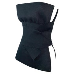 S/S 2001 Yves Saint Laurent by Tom Ford Runway Black Bandage Wrap Bustier Top