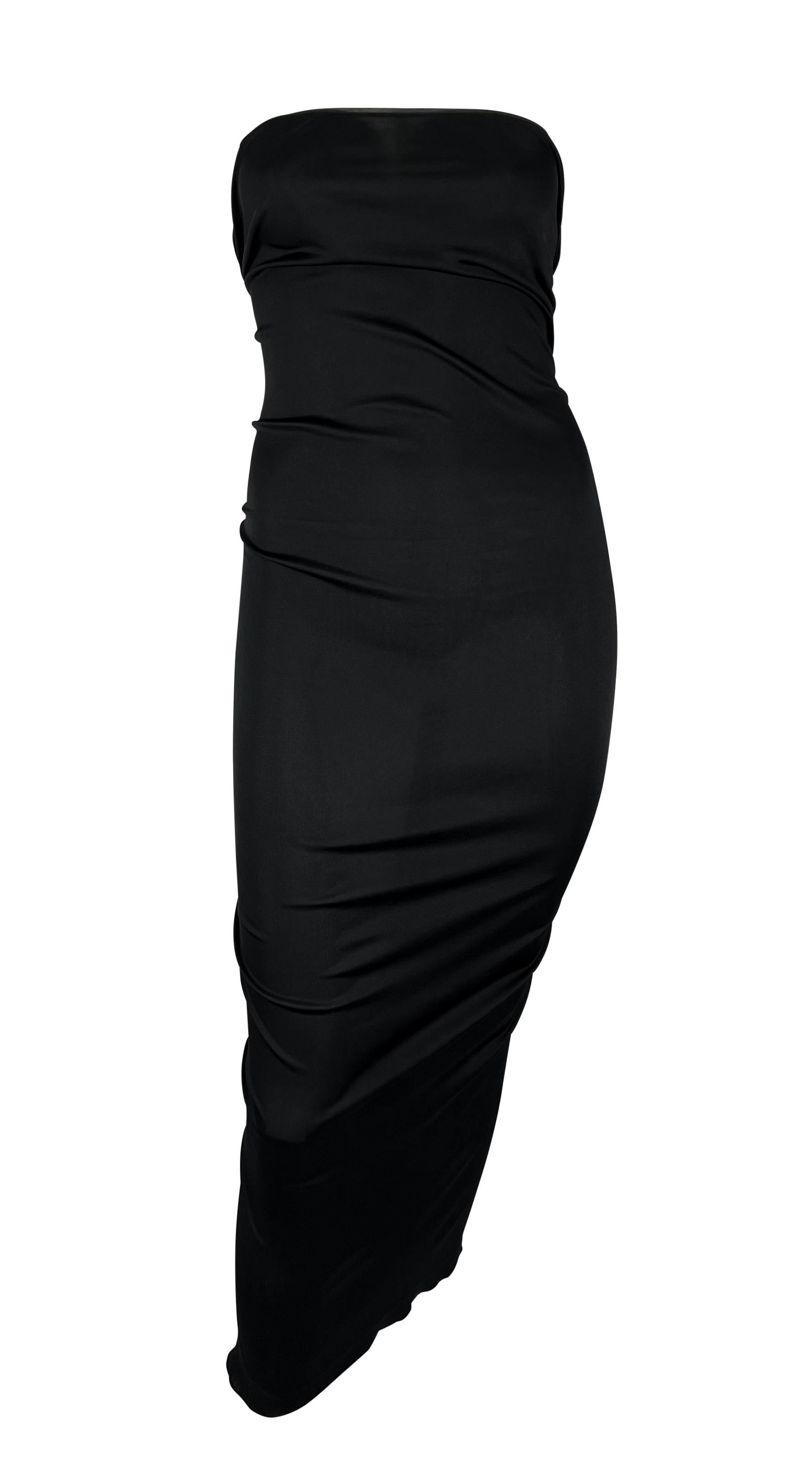 S/S 2001 Yves Saint Laurent by Tom Ford Sheer Black Gold Hook Strapless Dress For Sale 3