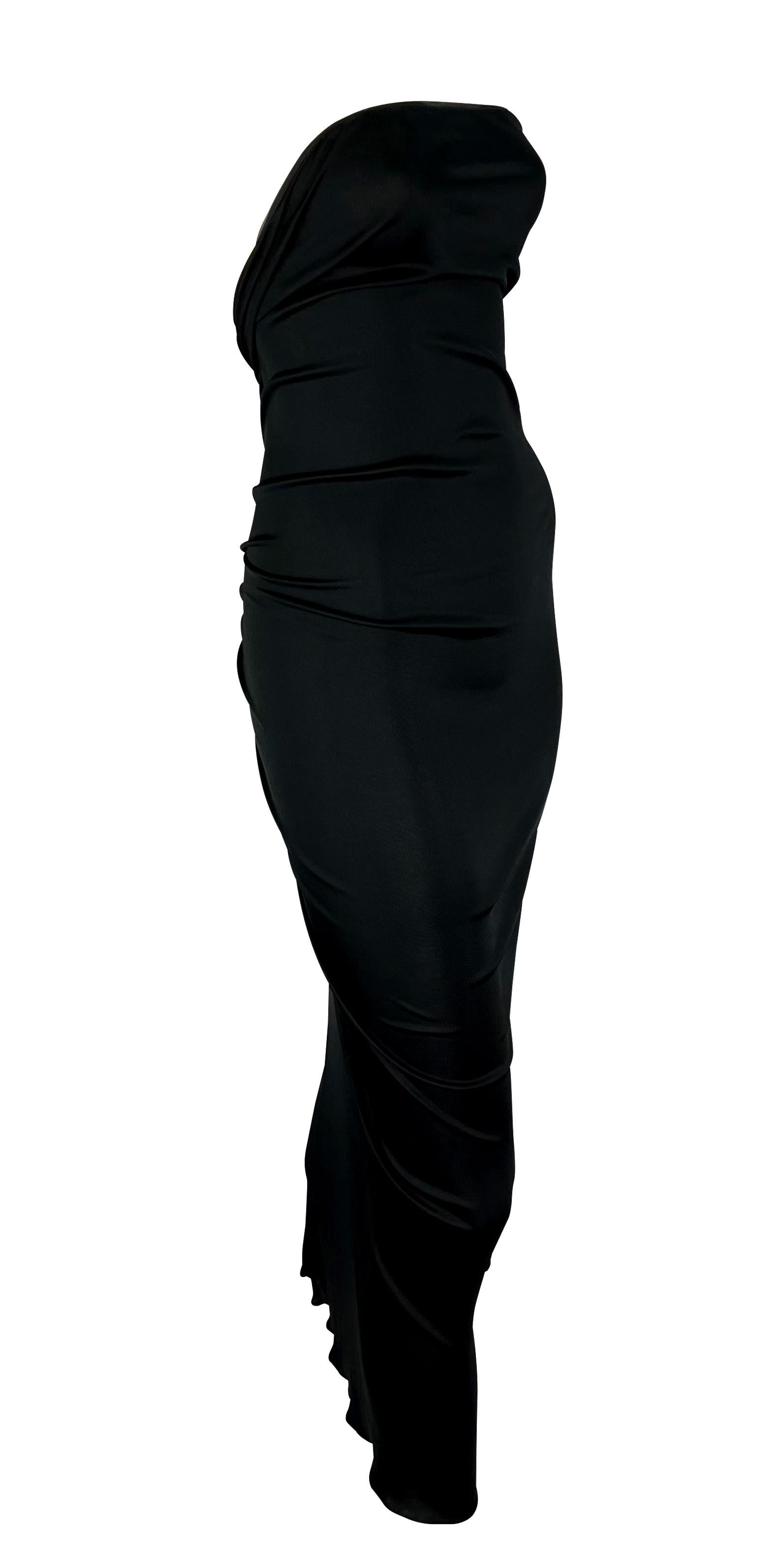 S/S 2001 Yves Saint Laurent by Tom Ford Sheer Black Gold Hook Strapless Dress For Sale 5
