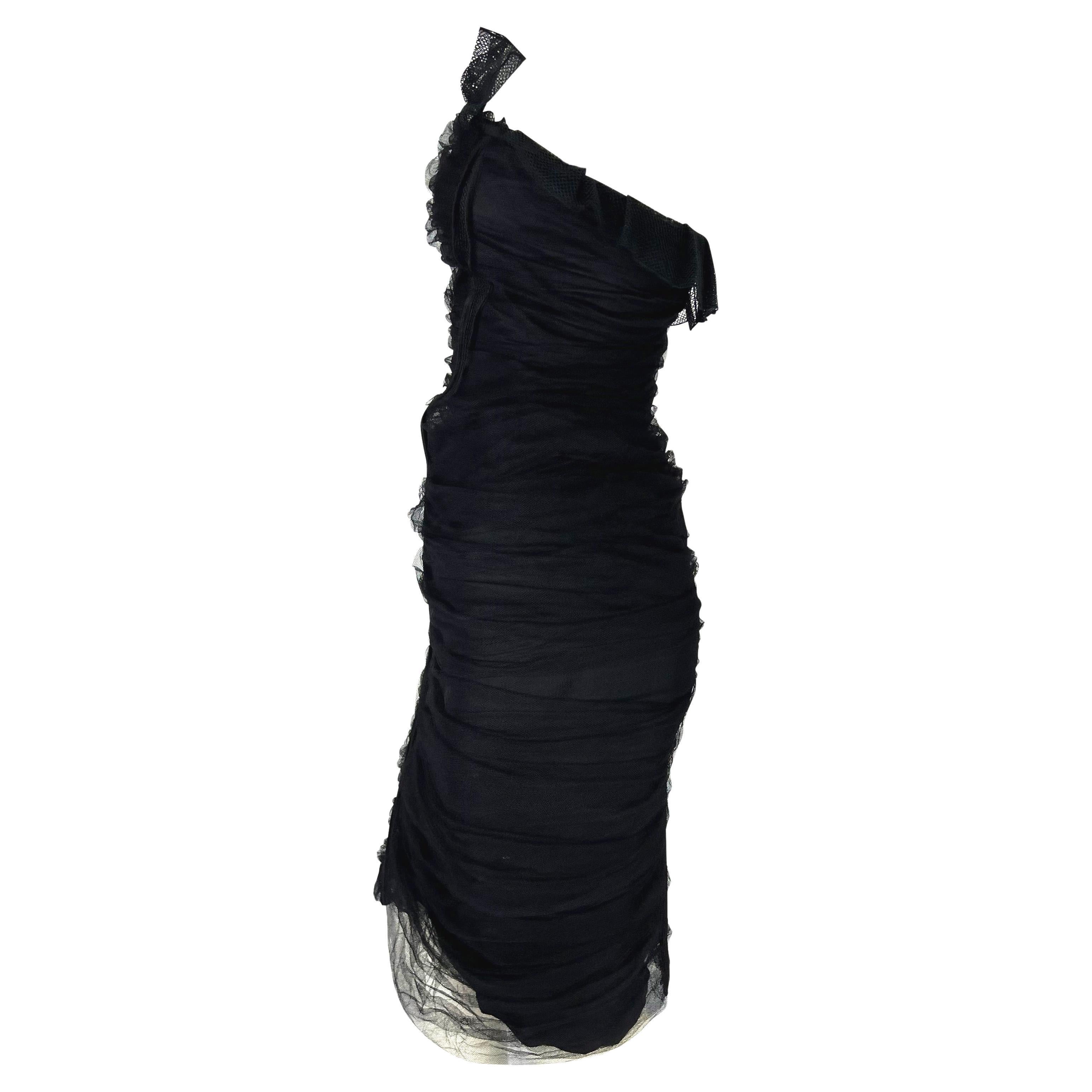 black dress with net overlay