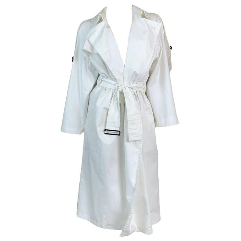 S/S 2001 Yves Saint Laurent Tom Ford White Trench Coat Jacket