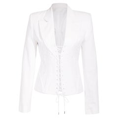 S/S 2002 Alexander McQueen White Structured Lace-Up Blazer