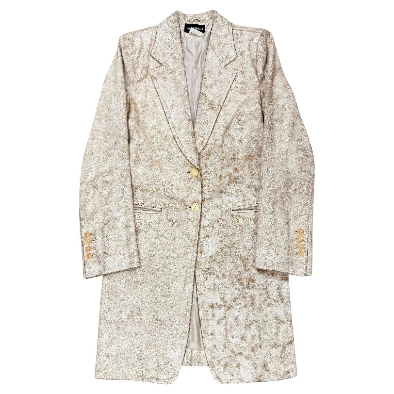 S/S 2002 Ann Demeulemeester distressed cracked leather coat