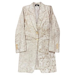 S/S 2002 Ann Demeulemeester distressed cracked leather coat