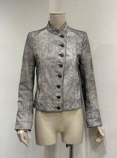 S/S 2002 Ann Demeulemeester runway cracked leather Napoleon military jacket