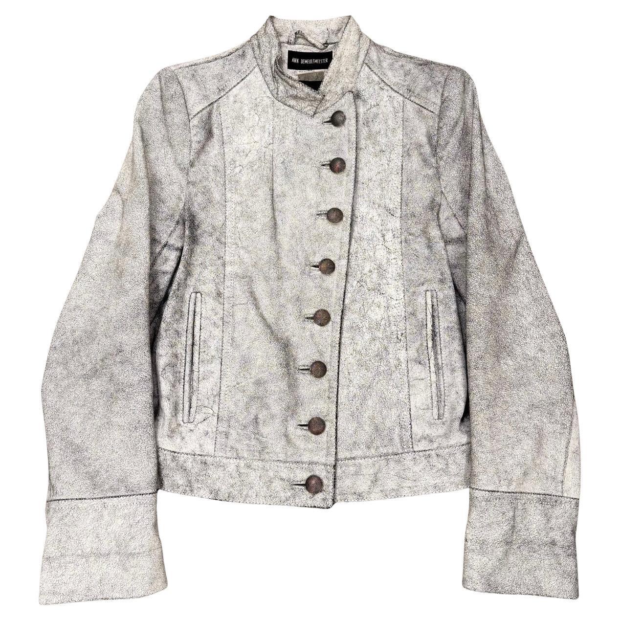 S/S 2002 Ann Demeulemeester runway cracked leather Napoleon military jacket