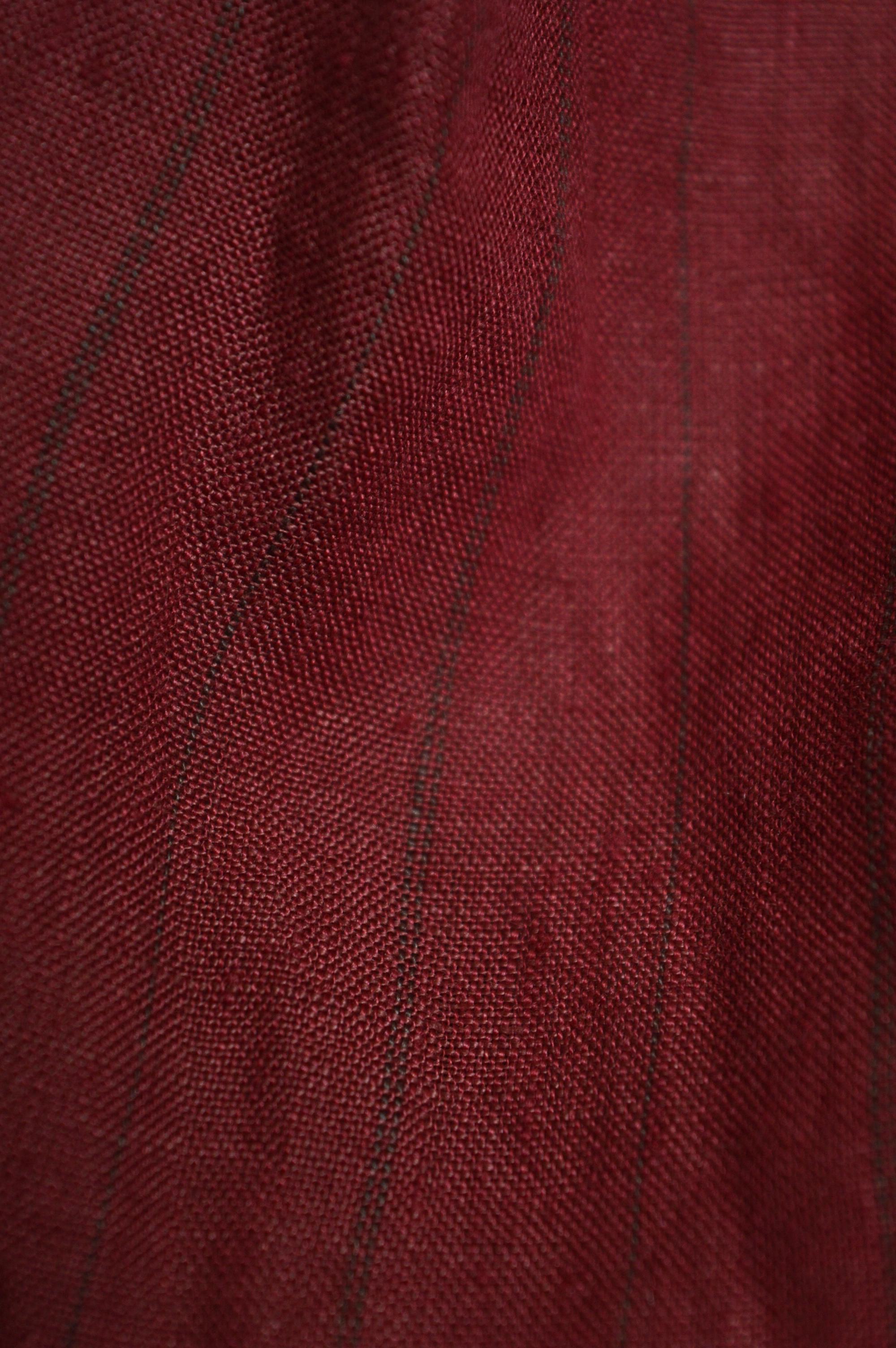 S/S 2002 Burgundy Christian Dior by John Galliano crinkled Linen Parka Jacket For Sale 12