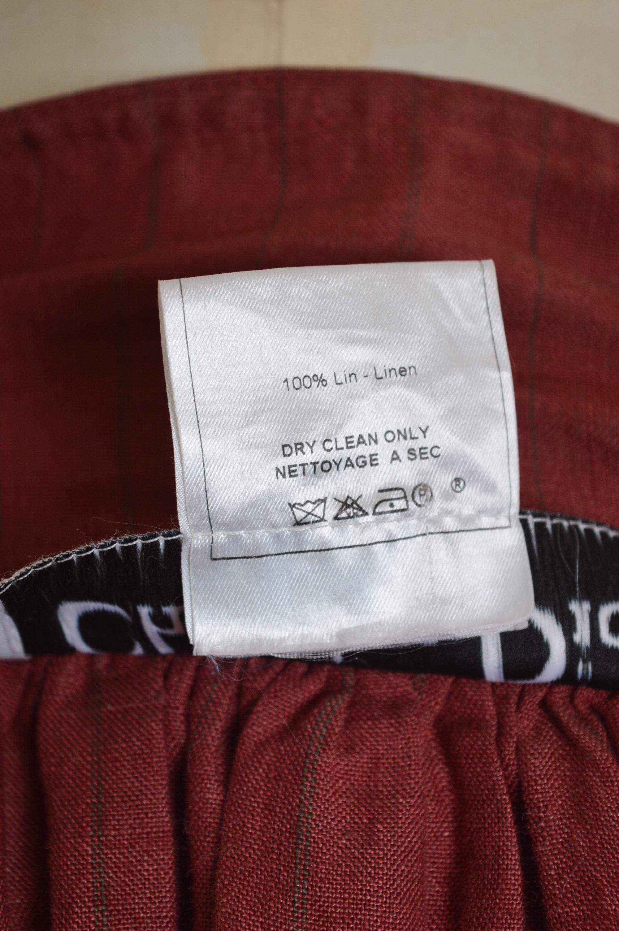 S/S 2002 Burgundy Christian Dior by John Galliano crinkled Linen Parka Jacket For Sale 13